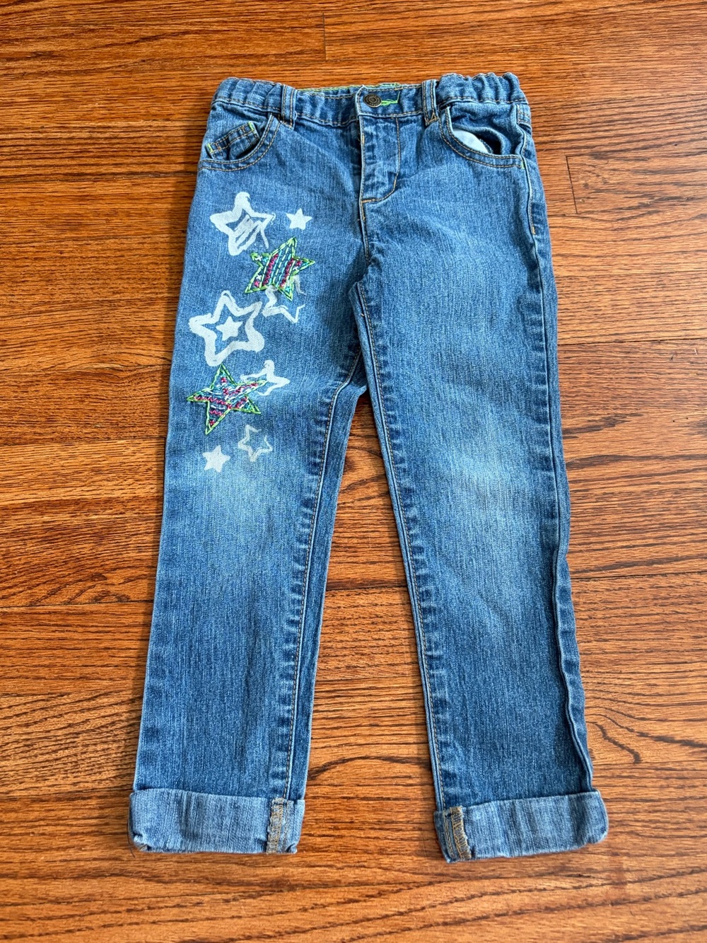 Star embroidered toddler girl jeans 3t